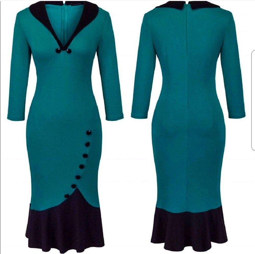 Vintage Mermaid Hemline Dress - Picture 2 of 6